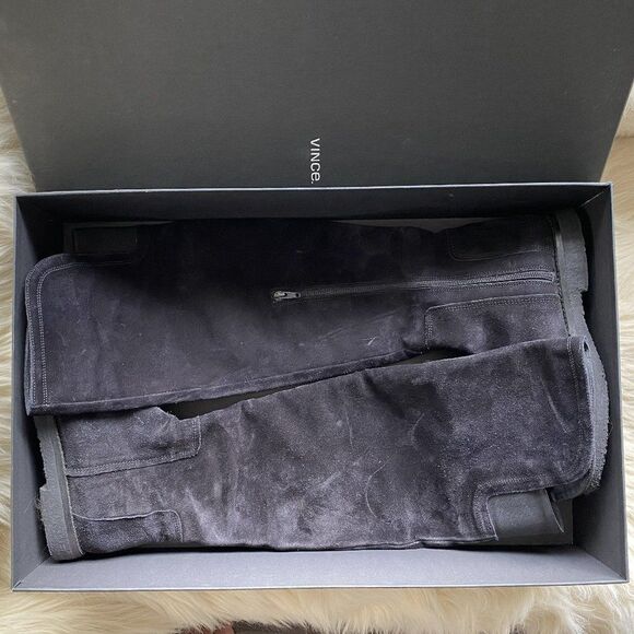 VINCE Black Suede Knee-High Boots, New - Picture 3 of 7